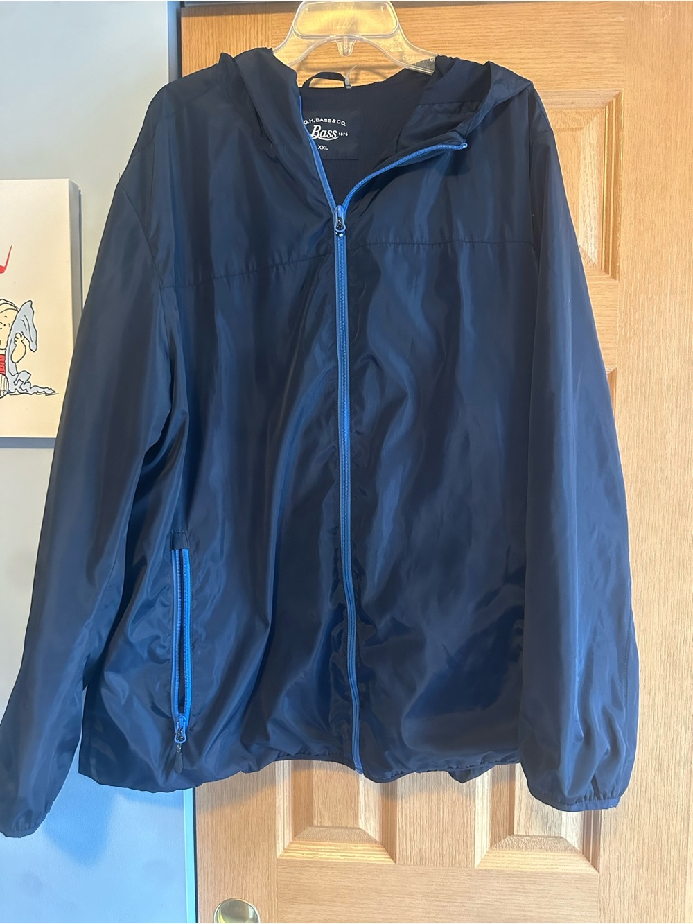 G.H. Bass & Co. Navy Windbreaker with Blue Zipper Accents